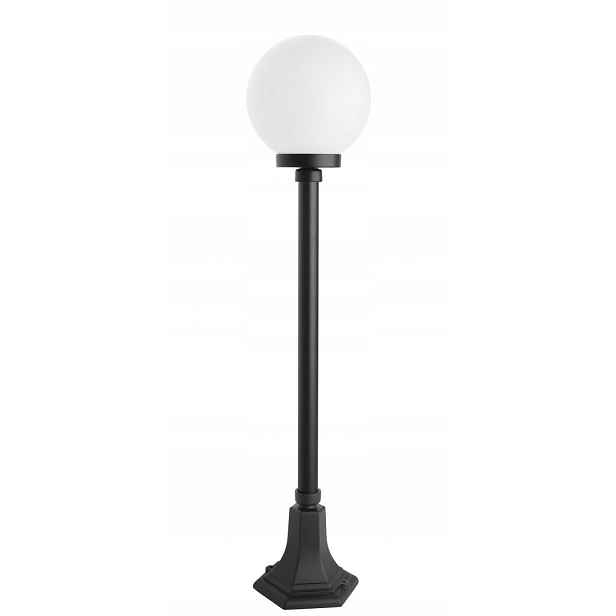 Stojací zahradní lampa ozdobná koule 20 cm bílá nebo kouřová 98 cm Su-ma