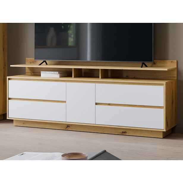 TV skříňka Foggia 188 cm, dub artisan/bílá