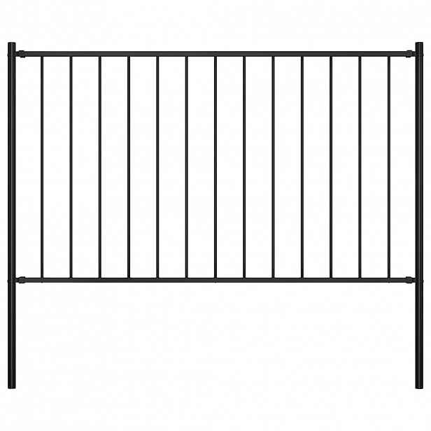 vidaXL Plotový panel Woerden se sloupky ocelový 1,7x0,75 m černý