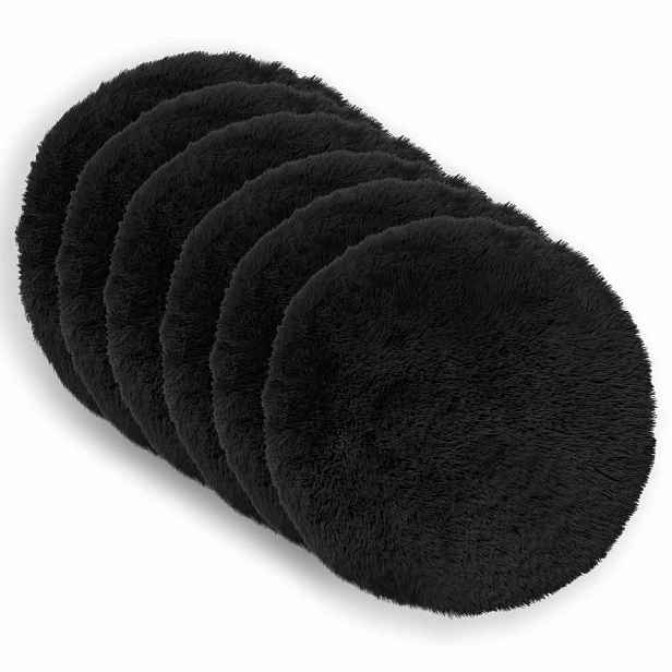 vidaXL Povlak na polštář 6 pcs HEERLEN Černá Ø 30 cm PV fleece