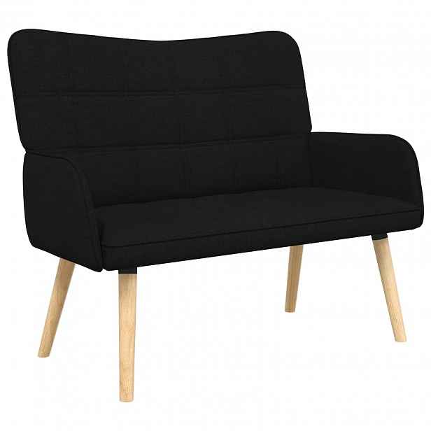 vidaXL Sofa pro dvě osoby Černá 115 x 61 x 87 cm Textil