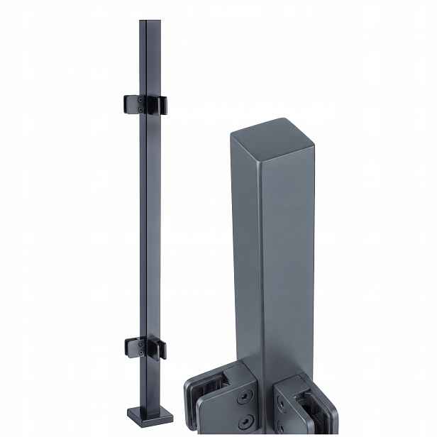 Rohový Sloupek 100 cm pro skleněné zábradlí Antracit 40x40 Balustrada
