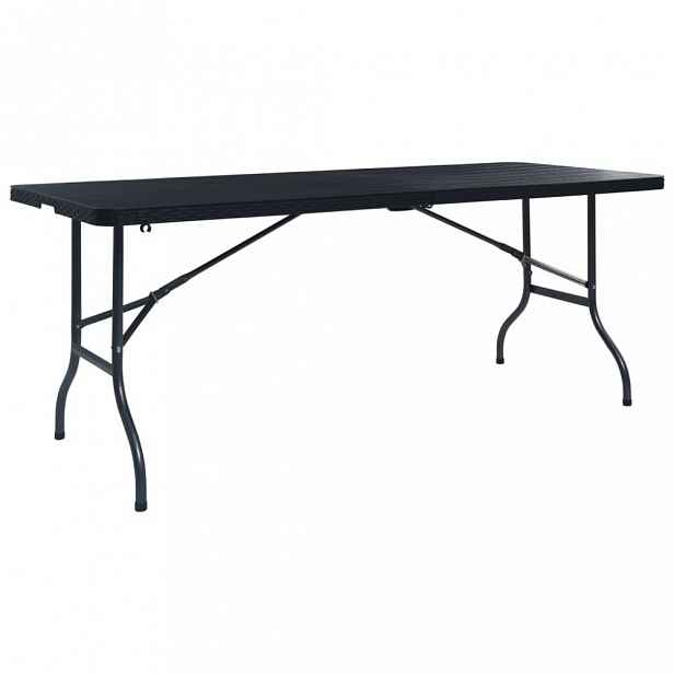 Skládací zahradní stůl 180 cm černá