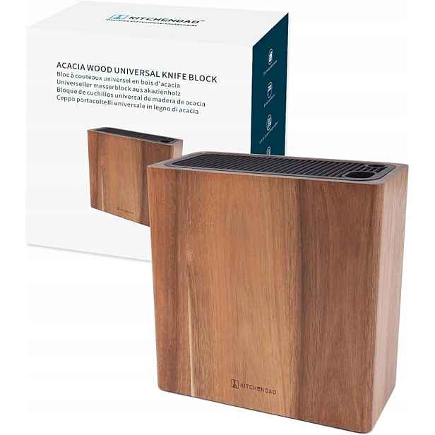 Stojan na nože Kitchendao 24 cm, hnědé dřevo