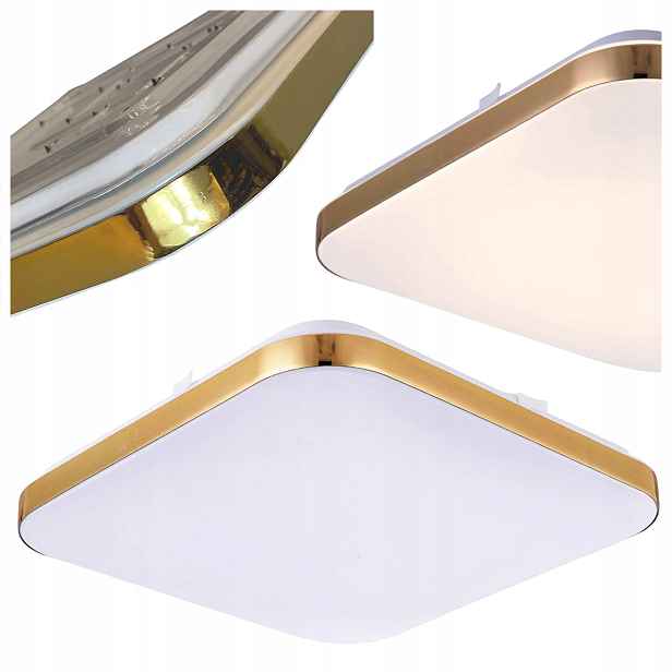 Stropní Svítidlo stropní svítidlo Led 24W Čtverec Zlatý Light Prestige 38 CM Barva 4000K