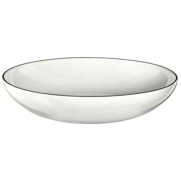 Talíř s proužkem na těstoviny/polévku 22 cm A TABLE LIGNE NOIR ASA Selection - bílý
