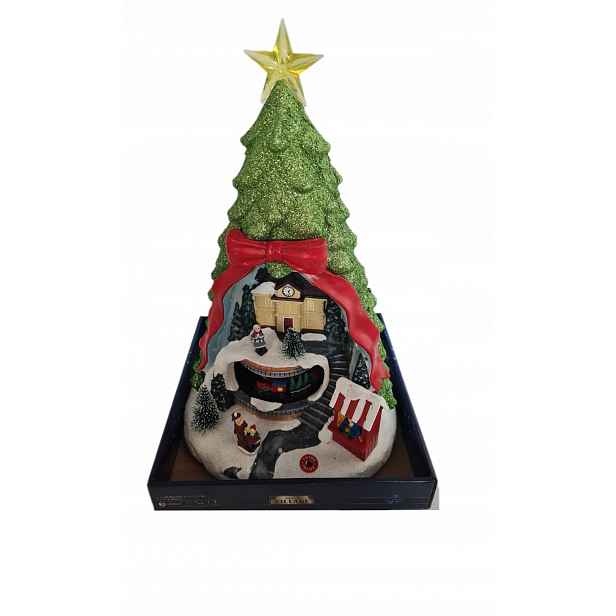Vesnice Vánoční Dekorace Velký Vánoční Stromek Magic Village Melodie Led Pohyb