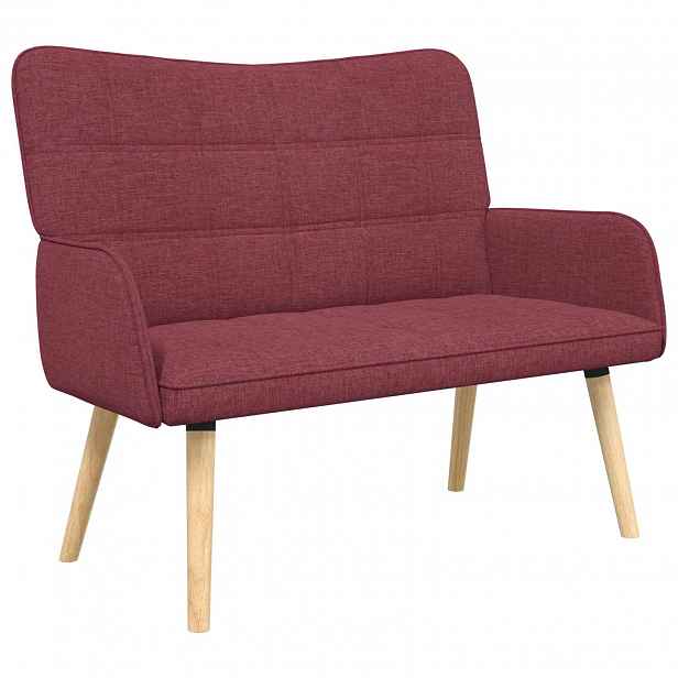 vidaXL Sofa pro dvě osoby Víno Červené 115 x 61 x 87 cm Textil