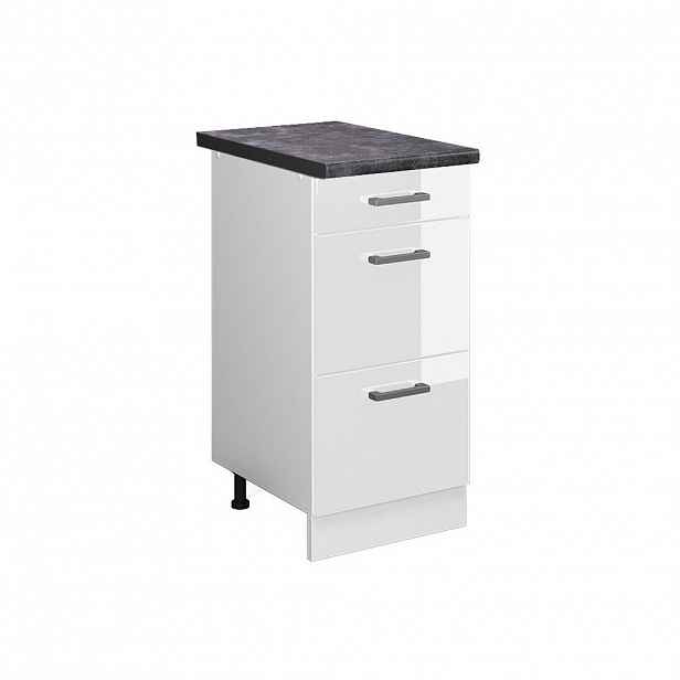 Vicco SPODNÍ SKŘÍŇKA KUCHYŇSKÉ LINKY R-Line Bílá vysoký lesk 40 cm se zásuvkami, PD Antracit