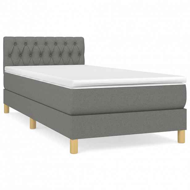 vidaXL Box spring postel s matrací tmavě šedá 80 x 200 cm textil