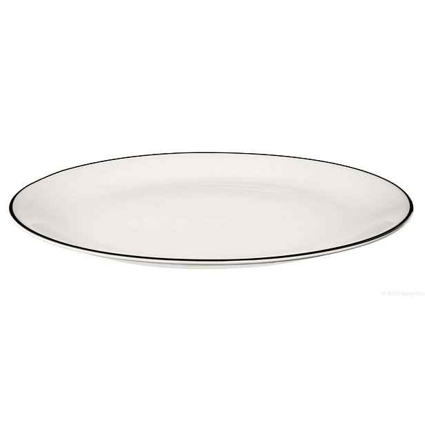 Dezertní talíř s proužkem 21 cm A TABLE LIGNE NOIR ASA Selection - bílý