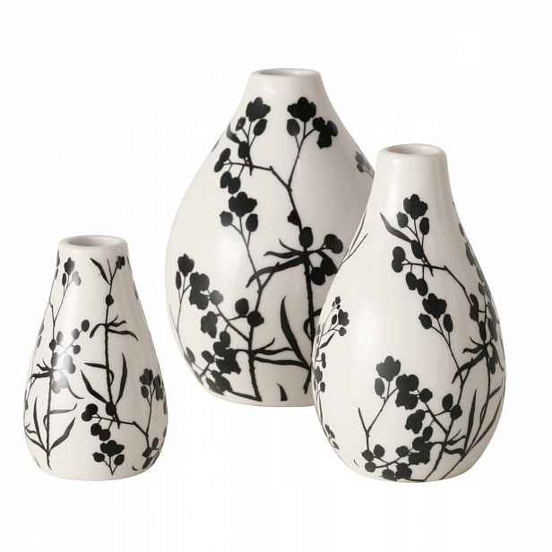 Keramická Porcelánová Váza Berries 3 Kusy, Výška 12 CM, Průměr 9 CM