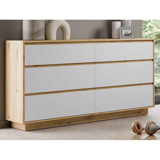 Komoda Foggia 153 cm, dub artisan/bílá