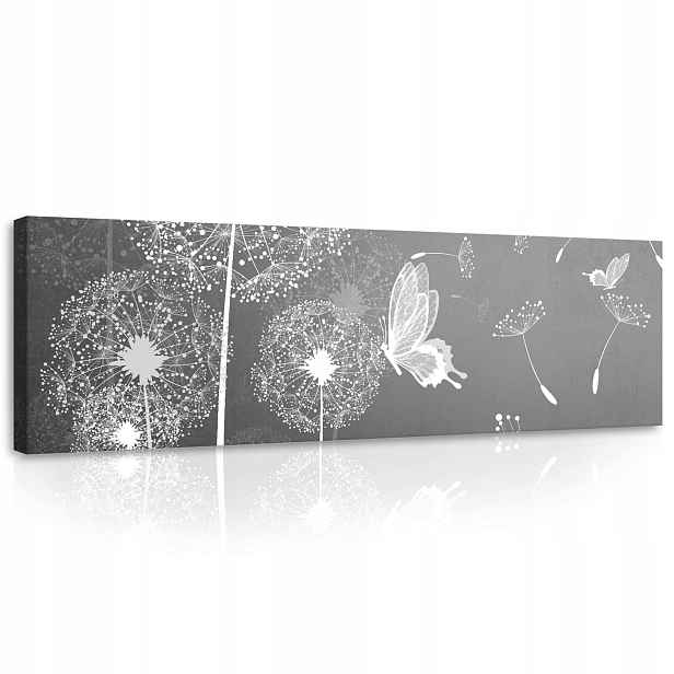 Obraz 145x45 Šedý Šepot Elegance semen pampelišky do ložnice