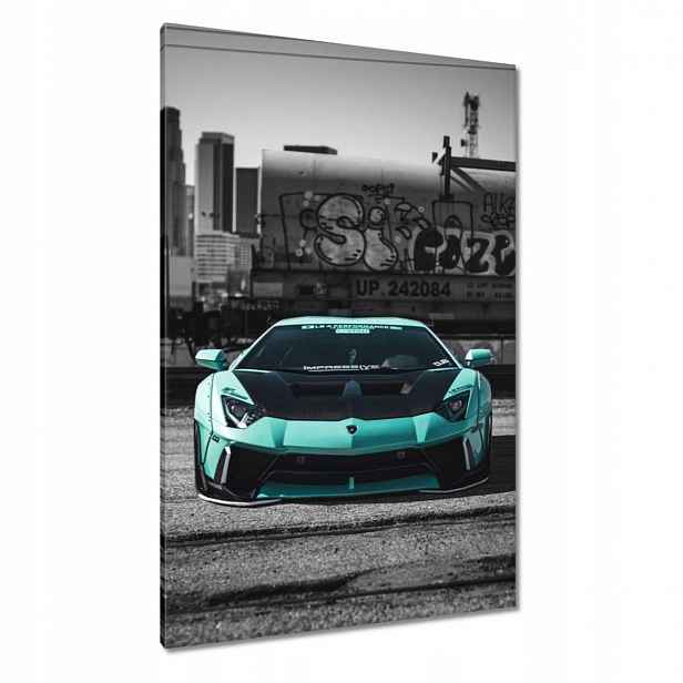 Obrazy 80x120 Tyrkysové Lamborghini