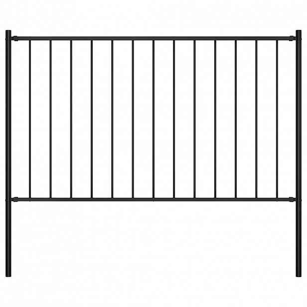 vidaXL Plotový panel Woerden se sloupky ocelový 1,7x1 m černý