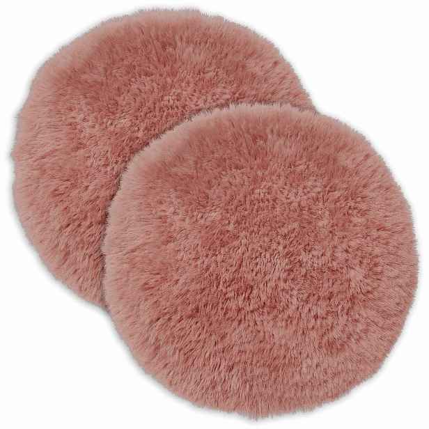 vidaXL Povlak na polštář 2 pcs HEERLEN Růžová Ø 30 cm PV fleece