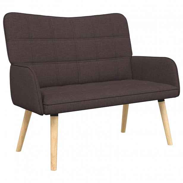 vidaXL Sofa pro dvě osoby Tmavě hnědá 115 x 61 x 87 cm Textil