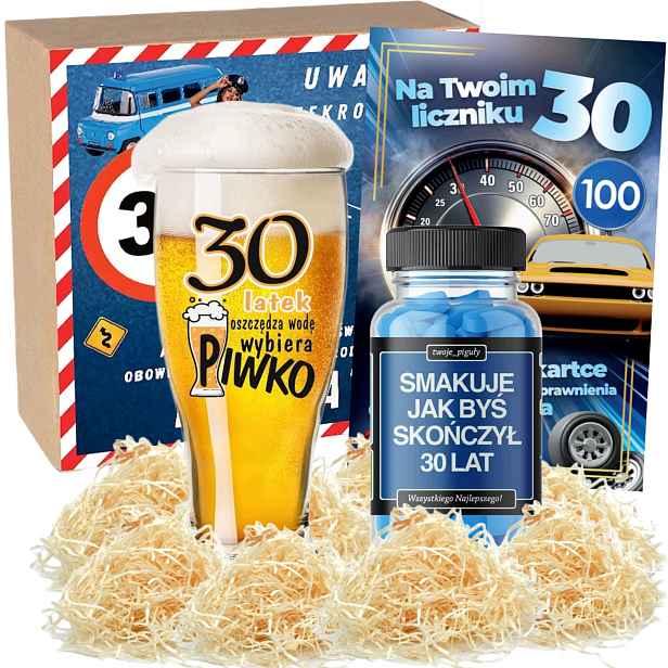 Dárek k 30. narozeninám pro muže, muže, vtipný set Pivní Sklenice Gadget