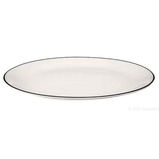 Dezertní talíř s proužkem 14,5 cm A TABLE LIGNE NOIR ASA Selection - bílý