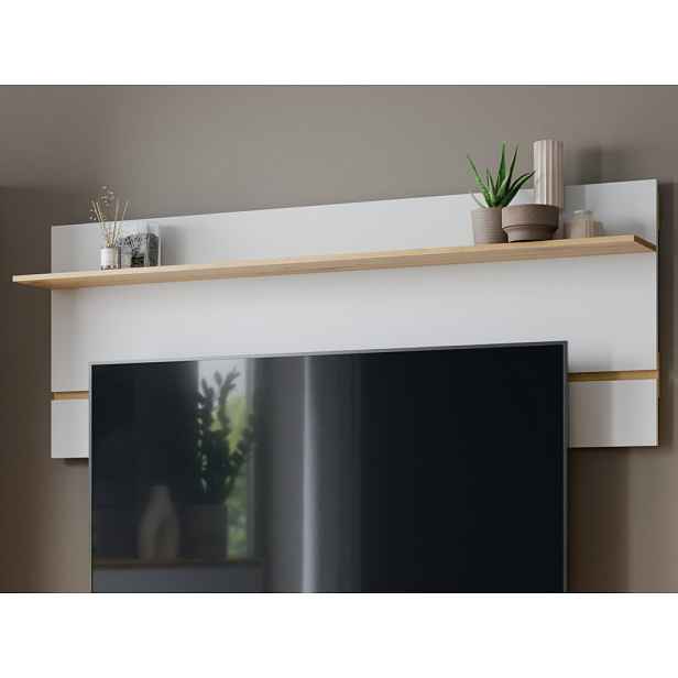 Nástěnný panel s policí Foggia 188 cm, dub artisan/bílá