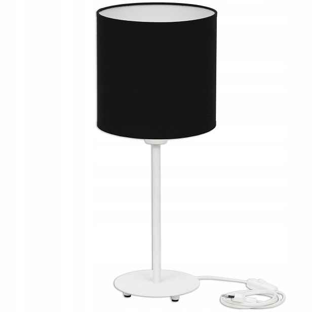 Noční Lampa S Stínítkem Lampa Bílá Černá Do Ložnice Stínidlo 20 CM
