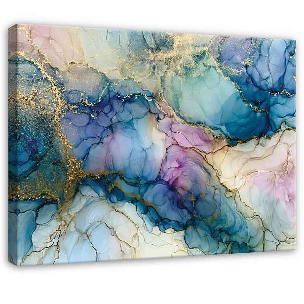 Obraz Mramor Abstrakce Zlatý Glamour Do Ložnice Obývacího Pokoje Na Plátně 90x60