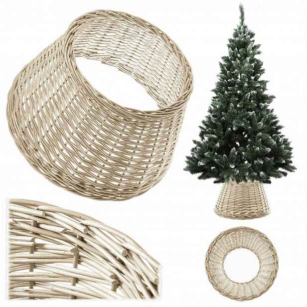 Proutěný Kryt Na Stojan Na Vánoční Stromeček 50 cm Obal Koš Stojanový Bílý
