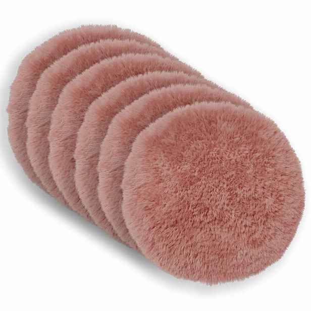 vidaXL Povlak na polštář 6 pcs HEERLEN Růžová Ø 30 cm PV fleece