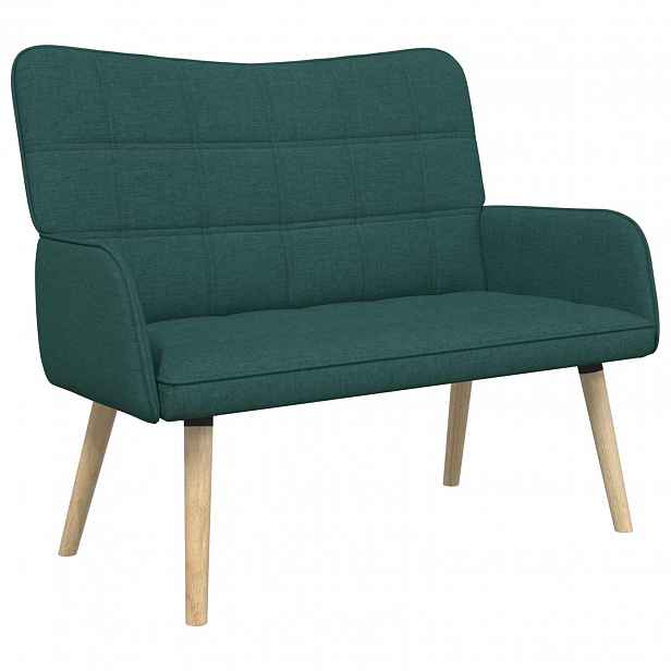 vidaXL Sofa pro dvě osoby Tmavě zelená 115 x 61 x 87 cm Textil