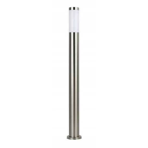 Zahradní lampa nerezová sloupek kulatý 110 x 7.5 cm stříbrný IP44 Su-ma