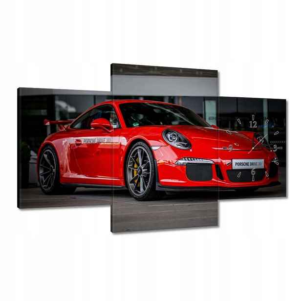 Hodiny 100x60 Červené Porsche