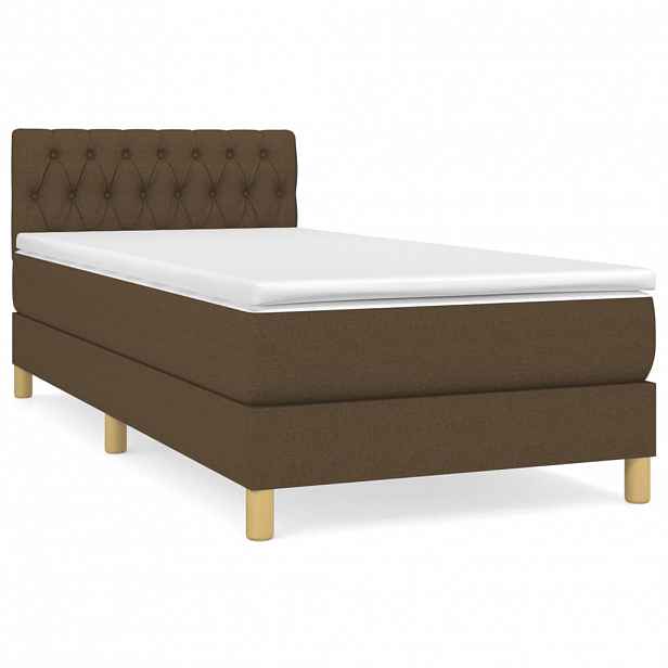 vidaXL Box spring postel s matrací tmavě hnědá 80x200 cm textil
