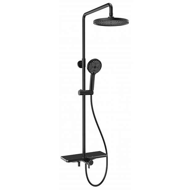 Aqualine Arona - Sprchový set s baterií, 3 proudy, matná černá SL210B