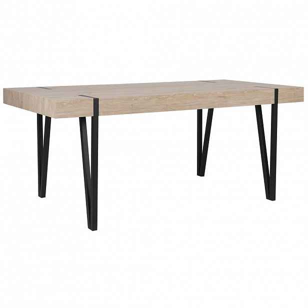 Beliani JÍDELNÍ STŮL 180/90/75 cm Světle hnědý, Černý Obdélníkový Adena