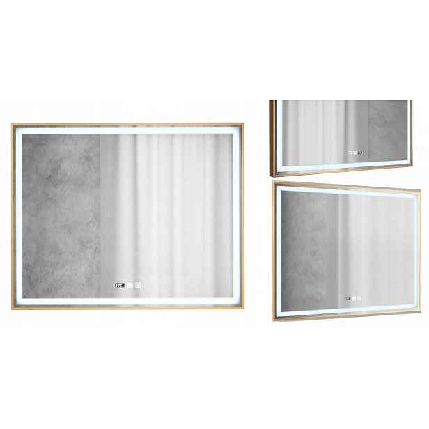 Obdélníkové podsvícené zrcadlo Orion Rose Gold 100x80