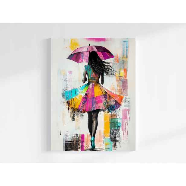 Plakát Žena Dívka Deštník Glamour Pop Art 75x100