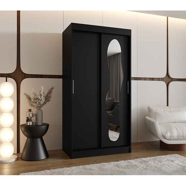 Šatní skříň Abi Ultra Rozměry: 100 cm, Barva korpusu + barva dveří: Černá + Černá
