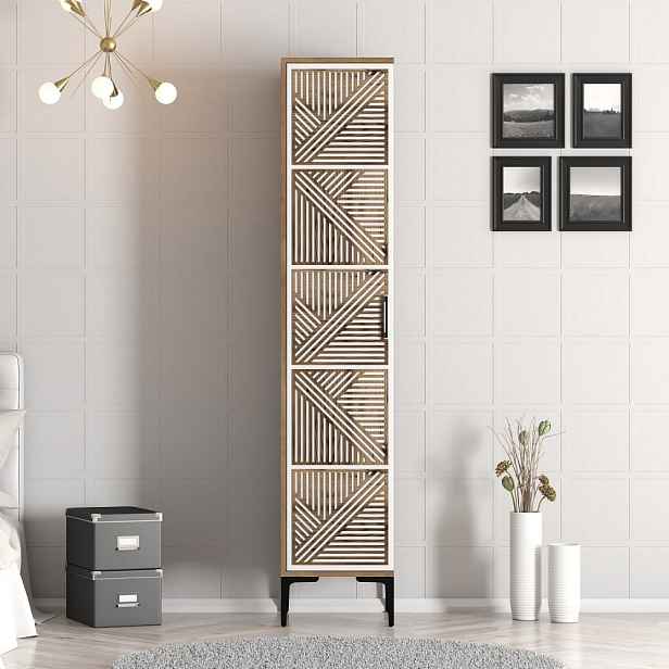 Šatní skříň Kumsal P - Walnut, White