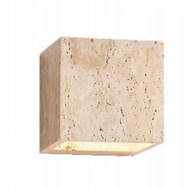 Travertino nástěnné svítidlo 12 cm krychlové Led, moderní, kamenné, béžové