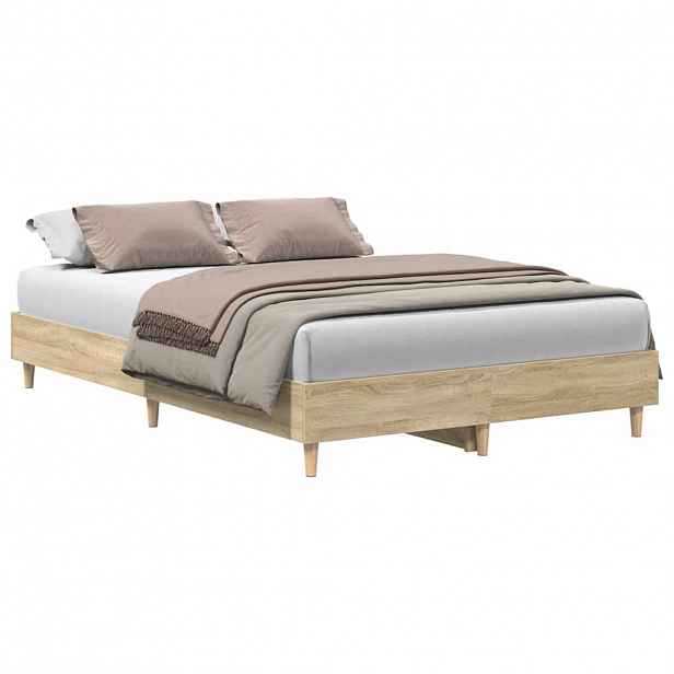vidaXL Rám postele bez matrace Dub Sonoma 120x200cm Dřevěné konstrukce