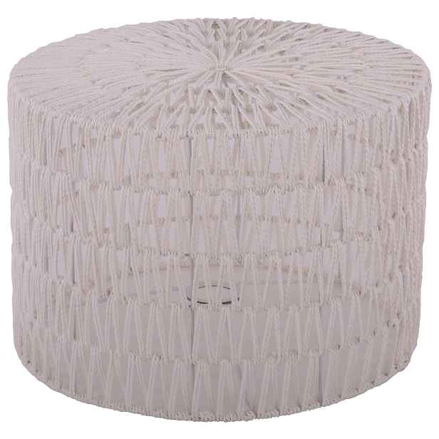 Bílé provázkové stínidlo na stolní lampu Luca cylinder - Ø 40*28cm / E27 Collectione
