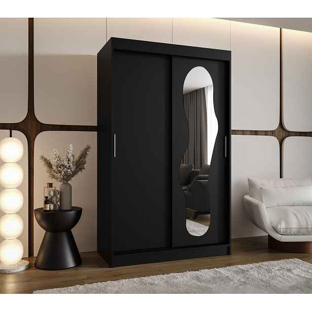 Šatní skříň Abi Ultra Rozměry: 120 cm, Barva korpusu + barva dveří: Černá + Černá