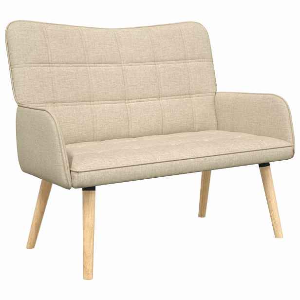 vidaXL Sofa pro dvě osoby Krémová 115 x 61 x 87 cm Textil