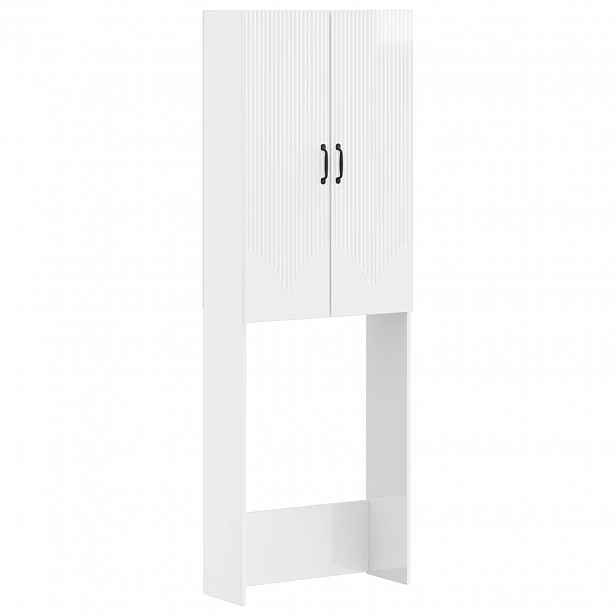 vidaXL Toaletní skříňka HOORN Bílá s vysokým leskem 66 x 25,5 x 190 cm