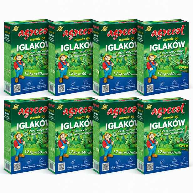 8 x Hnojivo pro jehličnany a stromy okrasných keřů 1,2 kg, rychlý růst barvy
