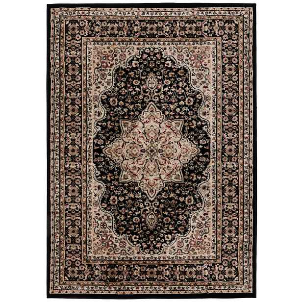 Koberec Klasický Orientální 160x240 cm Retro Vintage Obývací pokoj Ložnice Černá