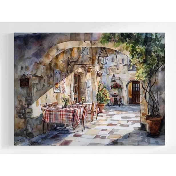 Plakát Akvarel Restaurace Itálie Trattoria 100x75