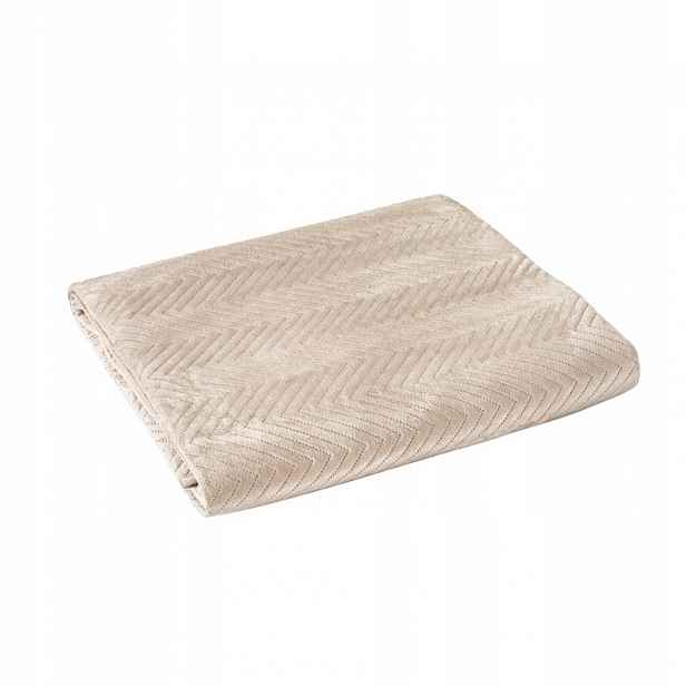 Přehoz na postel prošívaný velvetový Lux jedle 200x220 béžový