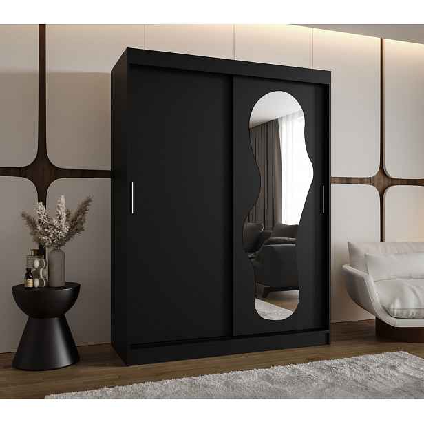 Šatní skříň Abi Ultra Rozměry: 150 cm, Barva korpusu + barva dveří: Černá + Černá